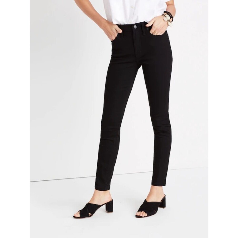 Madewell High-Rise Skinny Jeans in ISKO Stay Black Size 32